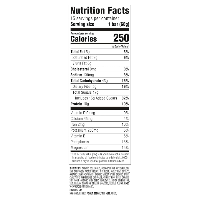 CLIF BAR - Energy Protein Bars - Chocolate Chip - Made with Organic Oats - Energy Bars - Non-GMO - 15 Count, (Pack of 4)