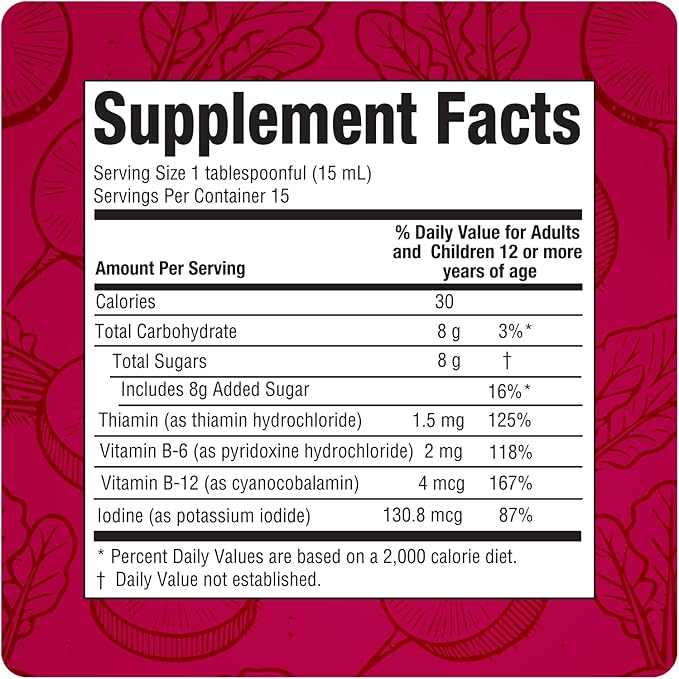 Ionized Radish Dietary Liquid Supplement with Iodine, Vitamin B1, B6 & B12, Wellness & Digestive Support, Helps Maintain Natural Energy & Nutrient Balance, 8 Fl Oz, Pack of 1