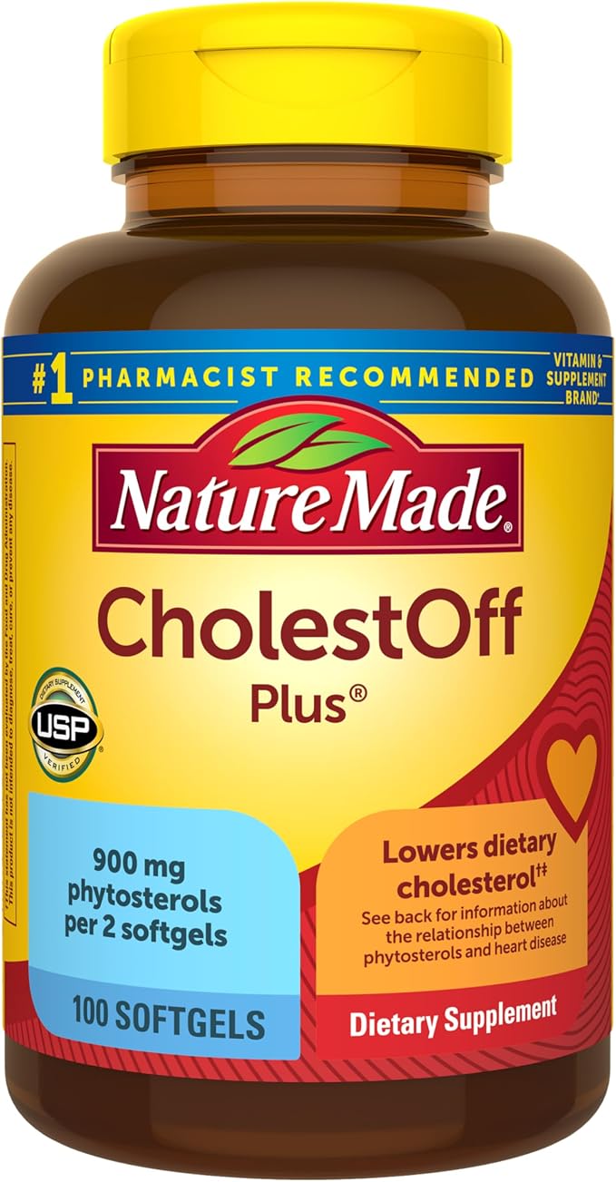 Nature Made CholestOff Plus, Dietary Supplement for Heart Health Support, 100 Softgels, 25 Day Supply