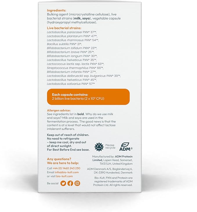 Bio-Kult Everyday Probiotics | 14 Strains | Adult Probiotic Supplement | Non-GMO, Gluten-Free | 120 Capsules