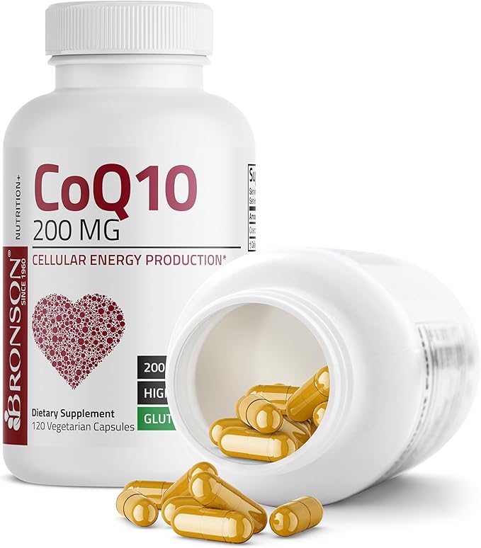 Bronson CoQ10 200 MG High Potency Cellular Energy Production, 120 Vegetarian Capsules