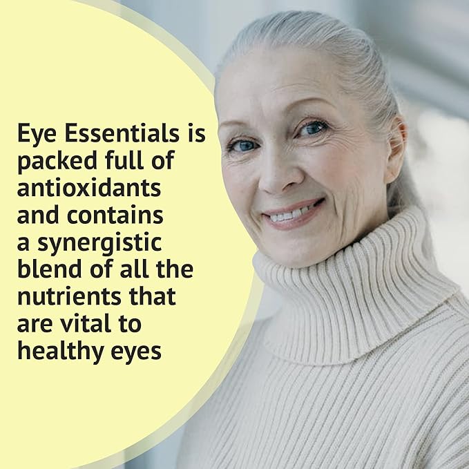 Eye Essentials for Adults – Vitamins & Multi Minerals Supplement w/Vitamin A, Bilberry Extract, Zinc & Antioxidants for Eye Health (60 Caps.)