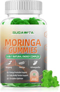 Moringa Gummies for Men with Gingseng L-Citrulline Ashwagandha CZQ10 Zinc | Chewable Organic Pure Moringa Leaf Supplement | Energy & lmmune Support | Sugar Free | Vegan | Lemon Flavor | 60 Counts