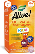 Nature's Way Alive! Children’s Chewable Multivitamin, Kids Multivitamin with Orchard Fruits and Garden Veggies Powder Blend, Daily Kids Vitamins for Nutritional Support Cherry Flavor, 120 Tablets