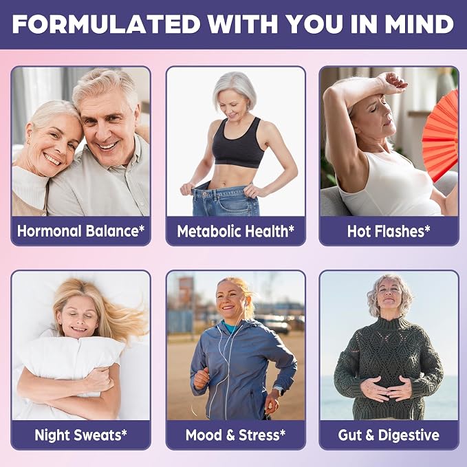 Menopause Supplements for Women, 60 Servings & 0 Sugar Menopause Gummies, Menopause Relief with Black Cohosh, Ashwagandha & Probiotics - Menopause Belly, Hormone Balance, Night Sweats & Mood Swings