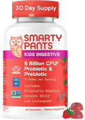 SmartyPants Kids Probiotic & Prebiotic Gummies for Digestive Health: Gut Health Supplement, Clinically Studied Prebiotic for Immune Support, Strawberry, 60 Count (30 Day Supply)