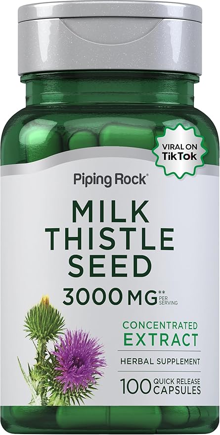 Piping Rock Milk Thistle Supplement | 100 Capsules | Concentrated Herbal Extract | Non-GMO, Gluten Free