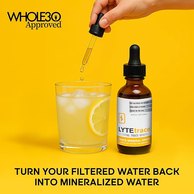 LyteLine Trace Mineral Drops 100ml x 200 Servings - Max-Absorption Ionic Natural Sodium Free Trace Minerals Concentrate to Balance the Body's pH - Non-GMO, Vegan, Kosher, and Keto Friendly