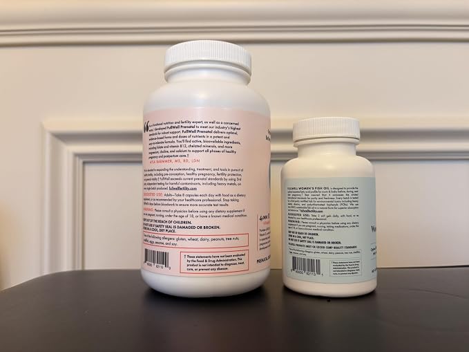 FullWell Women's Prenatal Essentials - Women’s Prenatal Multivitamin & Fish Oil - Supports Maternal Health & Fetal Development - Omega 3, DHA, Folate & Choline- 30 Servings