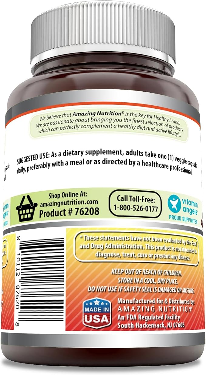 Amazing Formulas Vitamin C (Ascorbic Acid) 1000 Mg with Rose HIPS & Citrus Bioflavonoids | Veggie Capsules Supplement | Non-GMO | Gluten Free | Made in USA (120 Count)