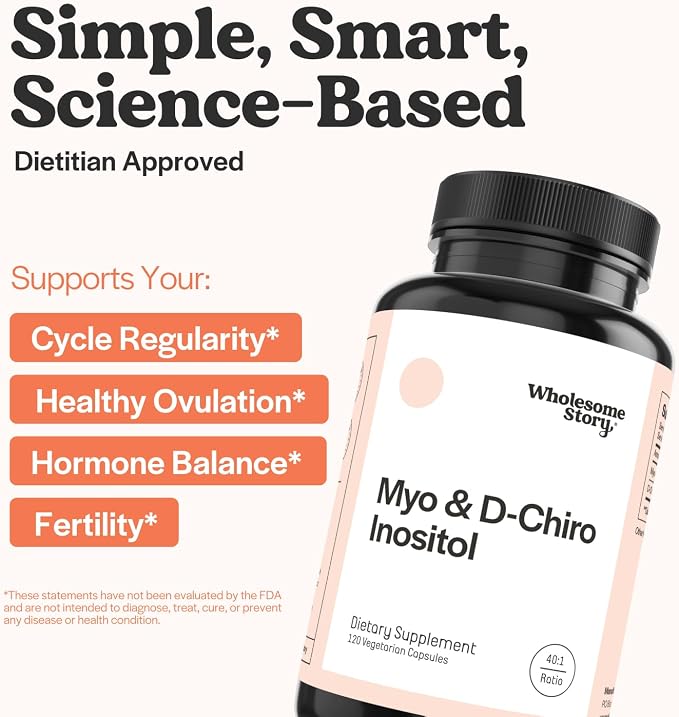 Myo & D Chiro Inositol + MTHF + Vitamin D3 | Myo-Inositol & D-Chiro Inositol Capsules with MTHF, Vitamin D3 Enhanced Bundle Supplement | Complete Hormonal & Fertility Support | 30 Servings