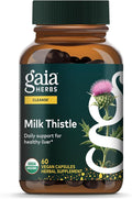 Gaia Herbs Milk Thistle - Liver Supplement & Cleanse Support for Helping to Maintain Healthy Liver Function* - 60 Vegan Capsules (20 Servings)