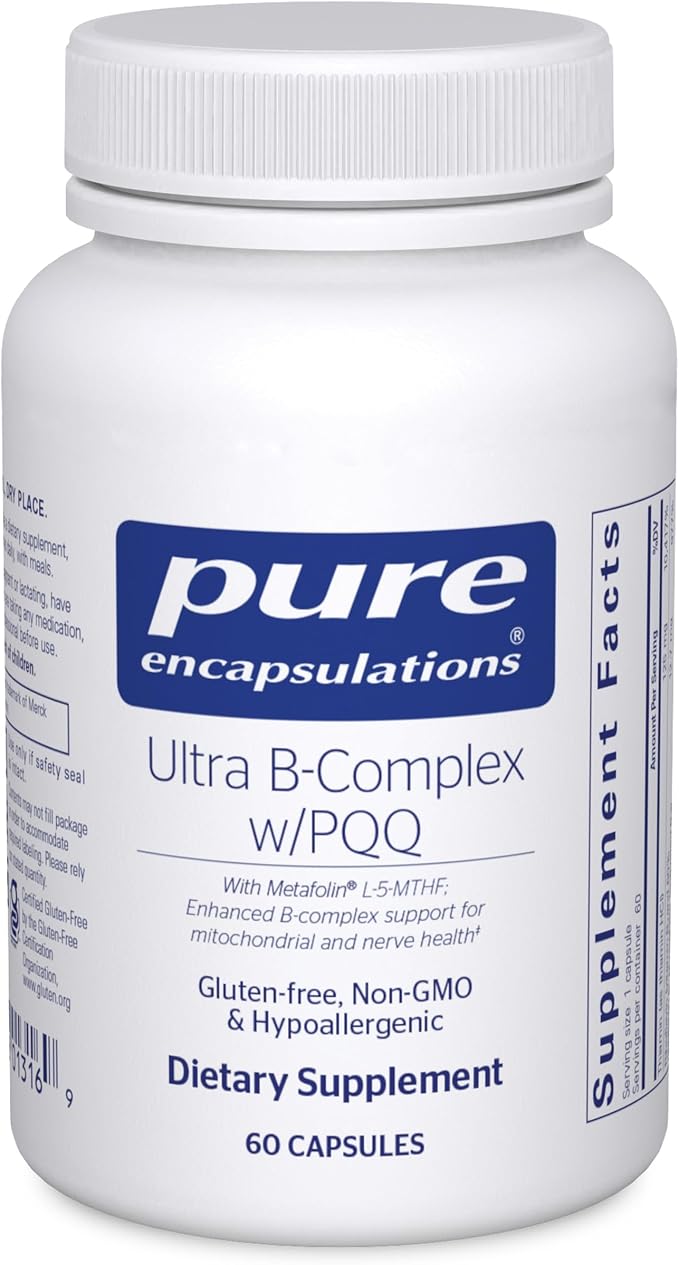 Pure Encapsulations Ultra B-Complex with PQQ | Vitamin B Supplement to Support Nerves, Cells, Methylation, and Mitochondrial Health* | 60 Capsules