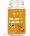 Turmeric Curcumin 1000mg | Organic Herbal Supplement | Natural Antioxidant | 60 Capsules