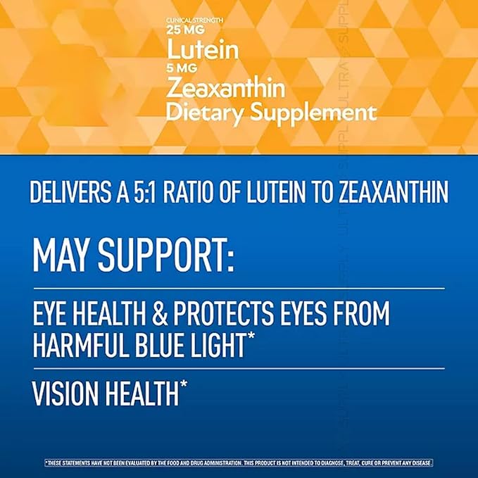 Members Mark Lutein with Zeaxanthin, 25 mg & 5 mg, (150 Count.) – Supports Eye & Vision Health, Blue Light Protection, USP Verified