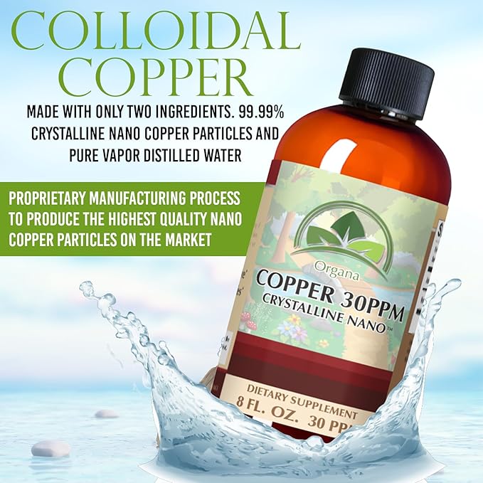 Organa Pure Crystalline Liquid Copper Supplement - 30 PPM - Colloidal Minerals