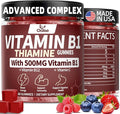 Thiamine Vitamin B1 Gummies - 500g Vegan Sugar Free Thiamine Supplement, with Natural Mixed Berries Flavor for Adults & Kids (60 Counts) Focus Supplement