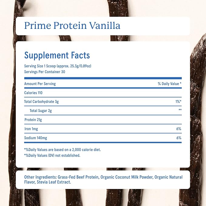 Equip Foods Prime Protein Powder | Clean, Grass Fed Beef Protein Powder | Carnivore Protein Isolate, Keto Friendly | Gluten & Dairy Free | Helps Build & Repair Tissue | 30 Servings, Vanilla (No Sugar)
