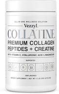 Collatine - Premium Collagen Peptides + Creatine with Vitamin C, Hyaluronic Acid and Magnesium for Skin, Hair, Nails, Bone & Joint, Muscle, Immune and Cognitive Aid (1.1 LB (500 G/17.6 OZ)
