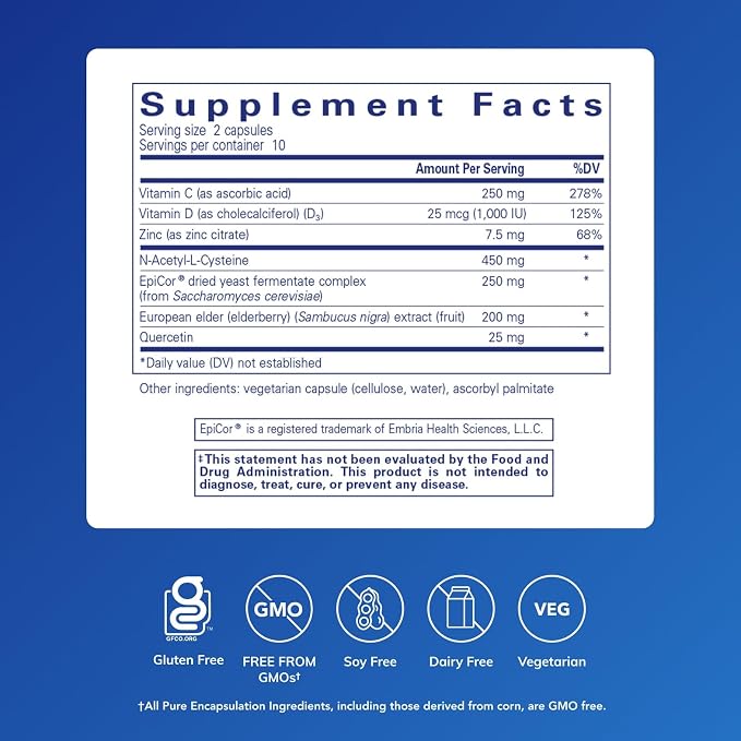Pure Encapsulations PureDefense with NAC | Enhances First-Line Immune Defense and Upper Respiratory Health | 20 Capsules