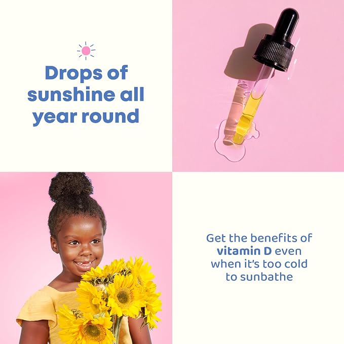 JoySpring Vitamin D3 Kids Drops with K2 – Liquid Supplement for Calcium Absorption & Joint Health – 360 Servings (2 fl oz) – Vitamin D Kids Ages 3-18 (Pack of 2)