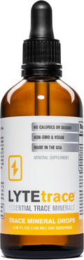 LyteLine Trace Mineral Drops 100ml x 200 Servings - Max-Absorption Ionic Natural Sodium Free Trace Minerals Concentrate to Balance the Body's pH - Non-GMO, Vegan, Kosher, and Keto Friendly