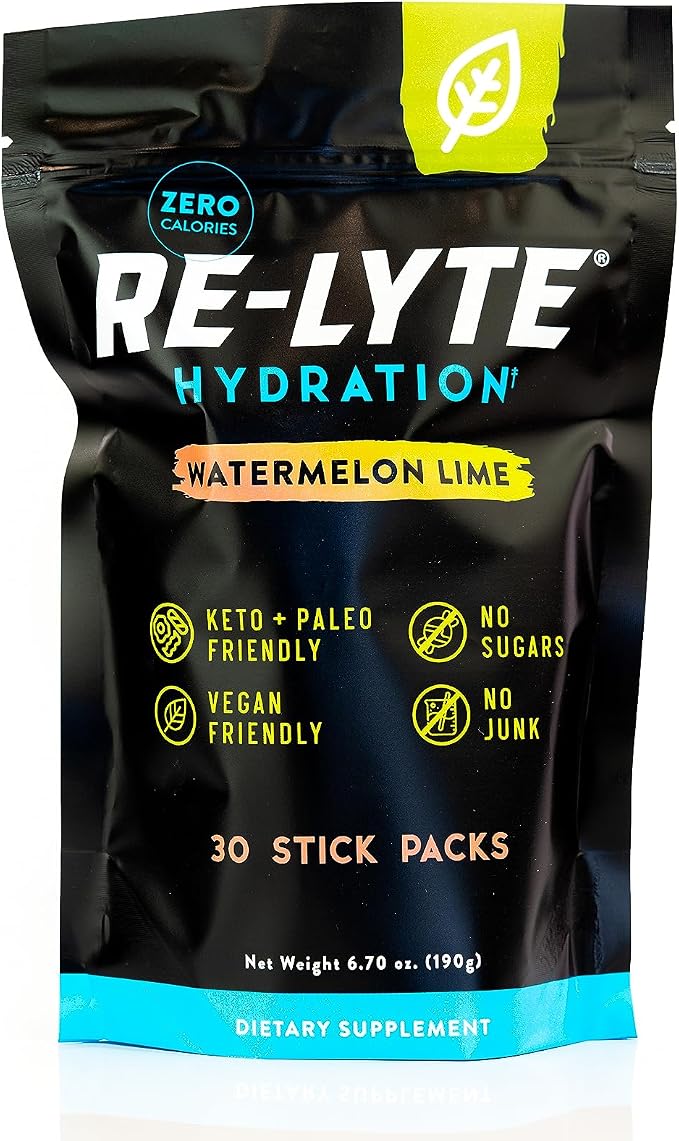 REDMOND Re-Lyte Hydration Electrolyte Powder Mix, Watermelon Lime (30 Stick Packs)