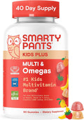 SmartyPants Kids Multivitamin Gummies, Omega 3 (DHA/EPA), Vitamins D3, C, B12, B6, Vitamin A, K & Zinc, Gluten Free, Three Fruit Flavors, 80 Count (40 Day Supply)
