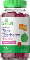 Carlyle Elderberry Gummies for Kids | 120 Count | Zinc and Vitamin C | Berry Flavor | Vegan, Non-GMO, and Gluten Free | by Lil' Sprouts
