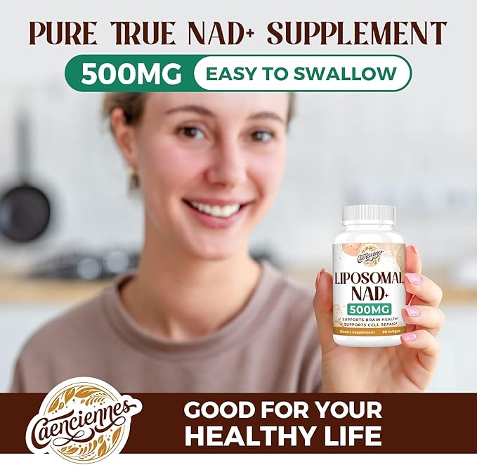 Liposomal NAD+ 500 MG Supplement, True NAD Plus Supplement, Superior Absorption, Boost NAD+ More Efficient Than Nicotinamide Riboside for Cellular Energy, Healthy Aging, 240 Serving