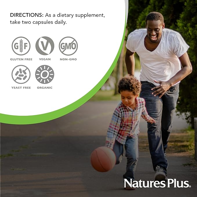 NaturesPlus Source of Life Garden Vitamin B12 - 60 Capsules, Pack of 2 - Includes 20+ Whole Food Extracts - USDA Certified Organic, Non-GMO, Vegan, Gluten Free - 60 Total Servings