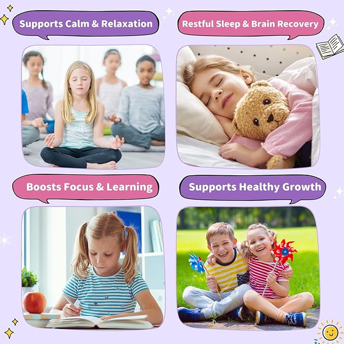 Magnesium Glycinate Liquid for Kids - Magnesium Bisglycinate Drops with L-Theanine, Chamomile & Vitamin B6, B12, C, D3 for Sleep, Relaxation, Immune Support, Calm & Focus - 2 Fl Oz, Mixed Berry Flavor