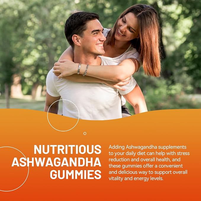 Ashwagandha Gummies & Vitamin D3, 3000mg Extra Strength Ashwagandha Root Extract for Boosts Energy, Immune Support, Non-GMO, Strawberry Flavor, 60 Count
