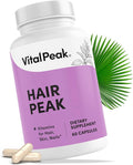 Vital Peak® Hair Peak - Hair Growth Supplement - Hair Vitamins to Support Healthy Hair with Biotin, Collagen, Saw Palmetto Extract, Keratin, Iron, Ionide, Zinc - Gluten Free, Dairy Free - 60 Capsules