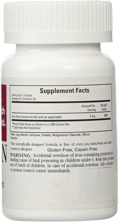 Cardiovascular Research Ferritin Maximum Absorption Iron Supplement 1-Pack, 01-Cream,60 Capsules