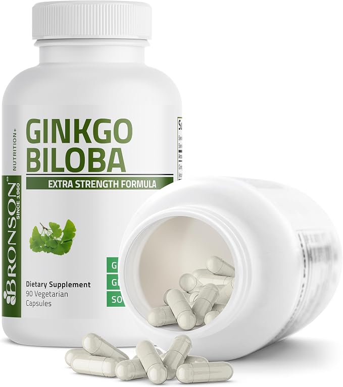 Bronson Ginkgo Biloba Extra Strength Supports Brain Function & Memory, 90 Vegetarian Capsules