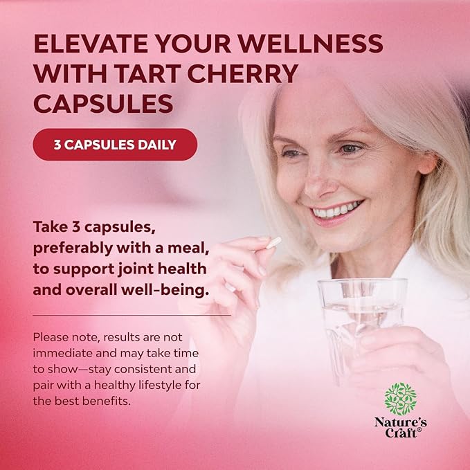 Extra Strength Tart Cherry Capsules - Tart Cherry Extract Capsules for Uric Acid Cleanse for Kidney Support - Fruit Extract Supplement for Urinary Tract Health & Joint Support - 120 Count