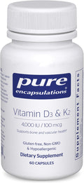 Pure Encapsulations Vitamin D3 & K2 - Bone & Vascular Health Support - Immune Function Support* - Gluten Free - Non-GMO - 60 Capsules