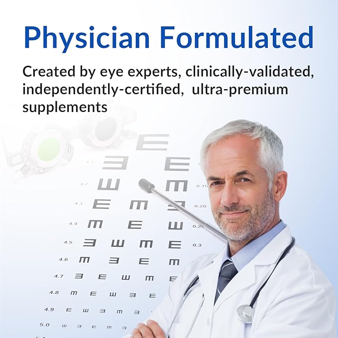 Lutein 20 mg with Zeaxanthin, Bilberry Extract, Vitamin E for Men and Women, Eye Health Dietary Supplement, Relieves Eye Tiredness and Dryness, Supports Vision Clarity and Eye Health - 120 Capsules
