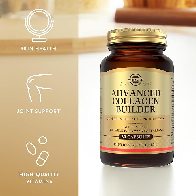 Solgar Advanced Collagen Builder with Vitamin C, Ovoderm, Coenzyme Q10 & Silica - 60 Capsules - Helps Your Body Build Collagen - 30 Servings
