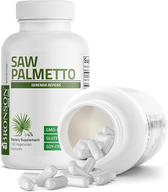 Bronson Saw Palmetto Extra Strength Supports Healthy Prostate Function & Urinary Health Support - Non GMO, 100 Vegetarian Capsules