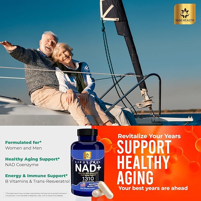 Liposomal NAD Nicotinamide Riboside Equivalent with Trans-Resveratrol 300mg, Premium Halal NAD Supplement for Energy Metabolism, DNA Repair and Longevity, Vegan, Non-GMO (60 Count)