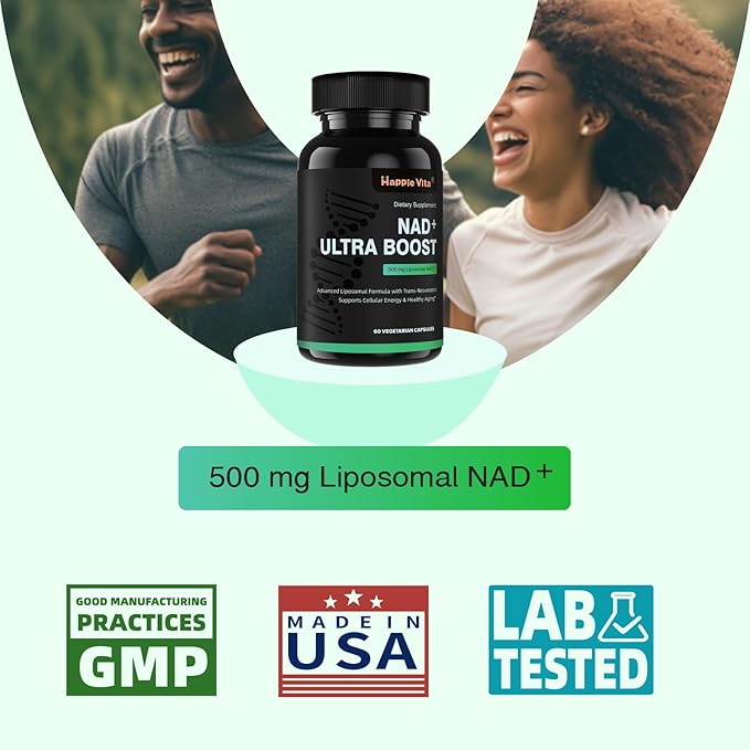 Liposomal NAD+ with Resveratrol - NMNH Supplement Alternative - High Purity NAD Supplement for Anti-Aging, Energy, Focus - 60 Capsules