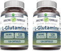 Amazing Formulas L-Glutamine 500 mg Capsules | Amino Acid Supplement | Non-GMO | Gluten Free | Made in USA (2 Pack, 120 Count)