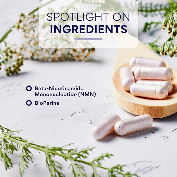 Research Verified NMN - Boost Cellular Energy, Support Healthy Aging & Vitality - 500mg Pure NMN - 60 Capsules - 1 Bottle