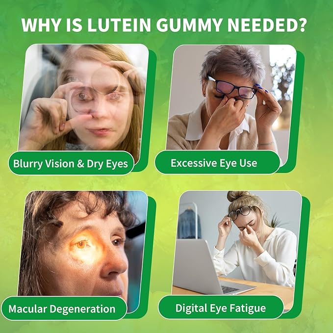 Lutein Gummies 25mg, Lutein and Zeaxanthin Supplements Eye Vitamins Gummies for Support Blue Light Protection, Vision & Overall Eye Health, Sugar Free, Pineapple Flavor, 60 Count