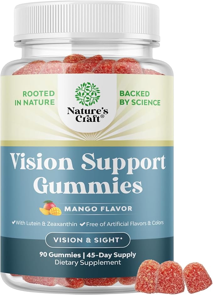 Zeaxanthin Plus Lutein Gummies for Adults - Potent Eye Vitamins for Vision and Blue Light Protection - Daily Gummy Lutein Eye Health Supplements for Adults Dry Eyes and Eye Strain Support - 90 Count