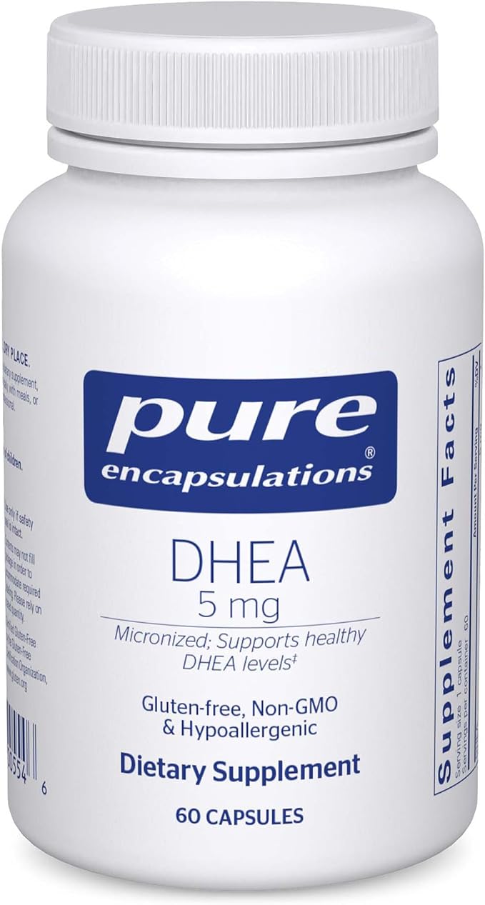 Pure Encapsulations DHEA 5 mg - Immune Support & Hormones Balance* - Micronized DHEA - Gluten Free & Vegan - 60 Capsules