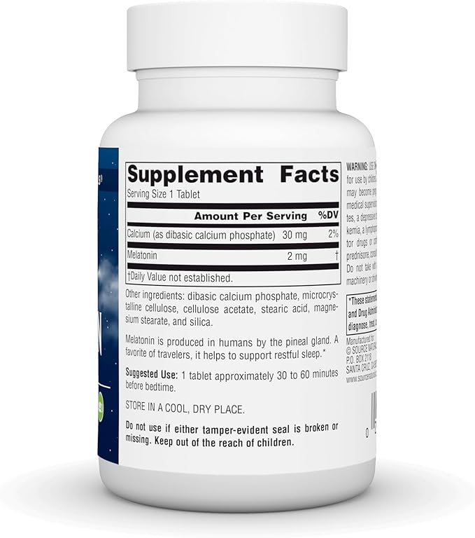 Source Naturals Melatonin, Helps Promote Sleep* - 2 mg - 240 Time Release Tablets