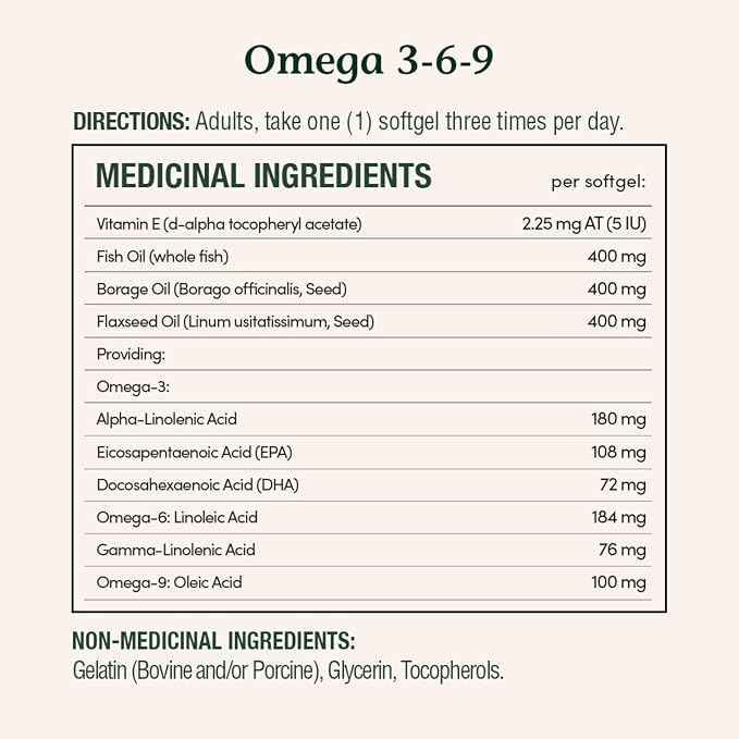 Nature's Bounty Omega-3-6-9 1200mg 200 count